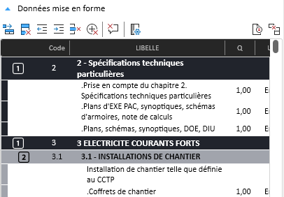 Fenetre d'importation ou d'exportation vers document client