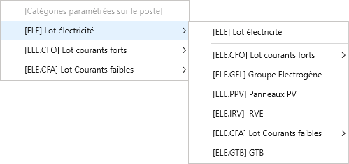 menu familles utilisées